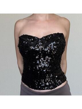 Deadstock Y2K bebe sequin tube top NWT Sz. XS